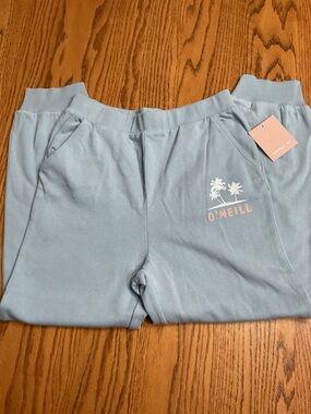 O'Neill Pastel Blue Palm Logo Joggers new with tags. Size medium